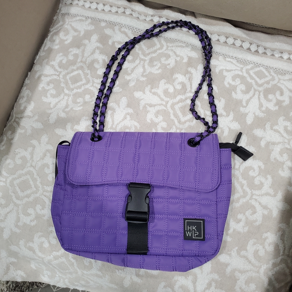 IUC HKWP Purple Quilted Crossbody Bag